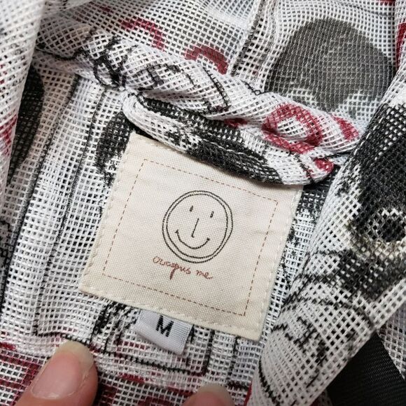 Octopus me anime weird mesh short sleeve hooded shirt. - Picture 5 of 15